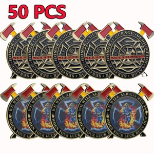 Moneda Desafío Colección Bombero 50 PIEZAS Moneda Conmemorativa Hacha de Fuego Forma Moneda - Imagen 1 de 7