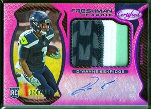 2021 Certified Freshman Fabric Mirror Auto Pink #219 D'Wayne Eskridge 074/199 - Bild 1 von 3