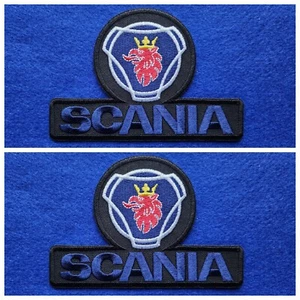 Un par de parches de carreras de autos para coser/planchar insignias:- Scania (b) negro - Imagen 1 de 3