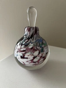 Art Glass Decanter Signed Peter Patterson 92 | Multicolor Swirl | Collectible - Picture 1 of 7