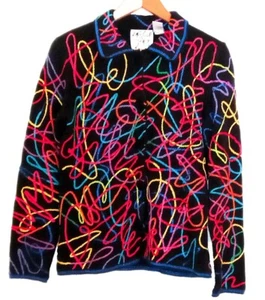 Vintage Michael Simon NY Größe Small 1997 Crazy Yarn Strickpullover - Bild 1 von 4