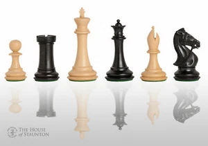 The Leicester Chess Set - Pieces Only - 4.0" King - Ebonized Boxwood - Picture 1 of 12