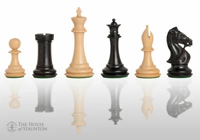 The Leicester Chess Set - Pieces Only - 4.0" King - Ebonized Boxwood - Image 1 of 4