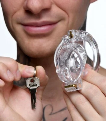 Male Plastic Chastity Cage Penis Locking Device Lightweight Customizable  CBT - Image 1 of 4
