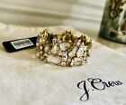 J Crew Crystal Cluster Clear Smokey Iridescent Clear Crystal Gold Bracelet NWT