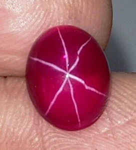 13.50 Cts. Natural Star Red Ruby 6 Rays Oval Cabochon Shape Certified Gemstone - Picture 1 of 4