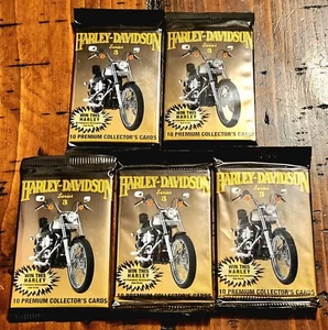 Harley-Davidson 5-Sealed Packs of Series 3 Premium Collector's Cards 1993 - Picture 1 of 3