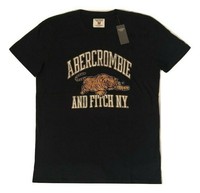 NWT Abercrombie & Fitch Mens Tiger Graphic Logo Tee T-Shirt Size M L Navy Blue