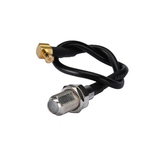 F Female bulkhead Connector to MCX Male Plug Right Angle 1m RG174 cable - Picture 1 of 3