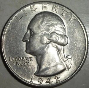 1942-S Washington Quarter, Nice UNC, Estate Sale, FREE SHIP - Imagen 1 de 2