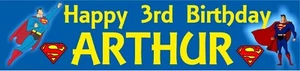 Personalisierte glänzende Superman Geburtstagsbanner  - Bild 1 von 4