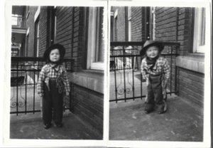 DEUX ANCIENNES PHOTOGRAPHIES D'UN ENFANT HABILLÉ EN COWBOY, CANADA - Imagen 1 de 1