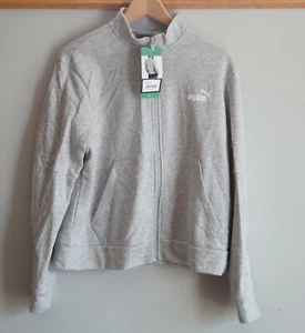 NUEVO CON ETIQUETAS PUMA Mujer Chaqueta Amplificada Cremallera Frontal Sudadera Gris Claro Brezo Pequeña - Imagen 1 de 3