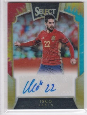 2016-17 Panini Select #S-I Isco Signature Tie Dye Prizm Auto 24/25 Spain - Image 1 of 2