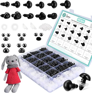662Pcs Safety Eyes and Noses for Amigurumi, Preimum Safety Eyes for Crochet Stu - Picture 1 of 7