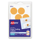 Étiquettes codantes couleur amovibles imprimables Avery, 1 1/4" jour, orange néon, 400/pack