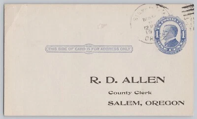 Postal Card 1911 Hutchinson KS Armour Fertilizer Works Blue Mckinley 1 c - Image 1 of 2