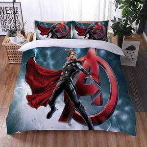 Thor Marvel Quilt Duvet Cover/2Sided Pillowcase/Customisable Bedding Single Size - Picture 1 of 30