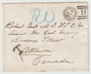 1883 COLUMBA DAMPFER GREENOCK =163= DUPLEX UNGESTEMPELT & BESTEUERT AN ROBt BELL CANADA - Bild 1 von 2