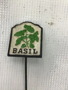 Basil Herb Garden Sign on Spike | Cast Iron | Vintage Style Plant Marker - Picture 1 of 3