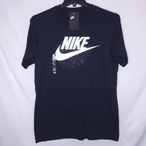 Nike T-Shirt Herren Medium schwarz gesprenkelt Swoosh Neu mit Etikett - Bild 1 von 12