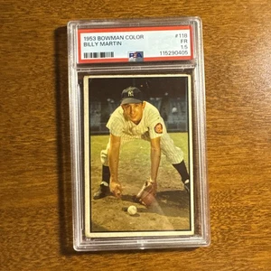 1953 Bowman Color Billy Martin PSA 1.5 - Foto 1 di 2