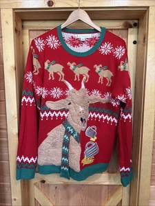 Suéteres Alegres Feo Navidad Suéter L Cabra Cerveza Gráfico Estampado Suéter - Imagen 1 de 11