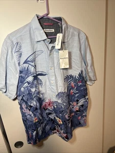 Tommy Bahama Chambray Jungle Camp Hemd ST325399, Dutch Blue, Large neu mit Etikett - Bild 1 von 5