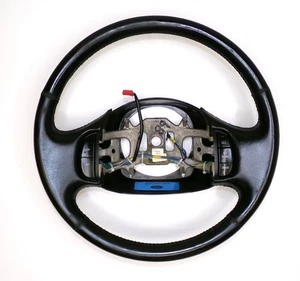 Ford Excursion 99-07 F250 F350 Superduty Black Leather Wrapped Steering Wheel - Foto 1 di 15