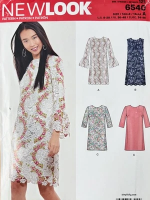 New Look Sewing Pattern 6540 Misses Shift Dress with Sleeve Options Sizes 8 - 20 - Image 1 of 2
