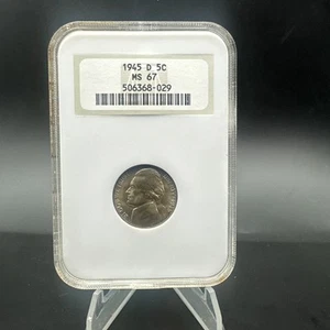 1945-D 5C JEFFERSON NICKEL 35% Silver NGC MS 67 - Picture 1 of 5