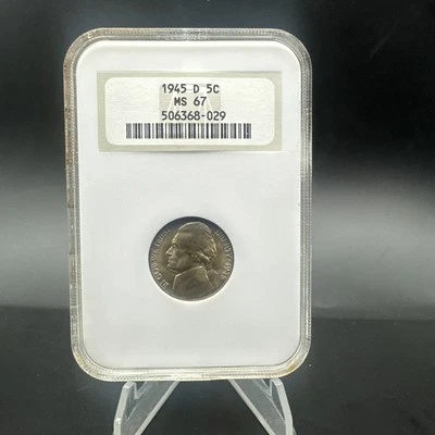 1945-D 5C JEFFERSON NICKEL 35% Silver NGC MS 67 - Image 1 of 4