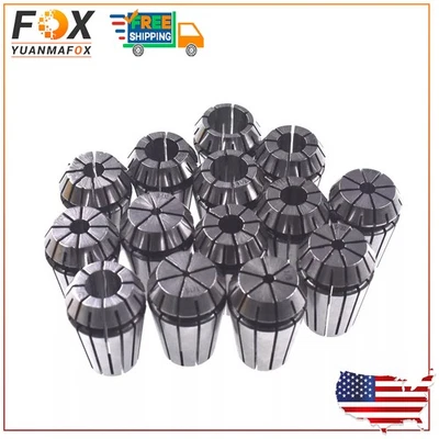 14pcs ER20 Spring Collet Set Kit 1/16"-1/2" CNC Super Precision 3/8 1/4 1/8 US - Image 1 of 4