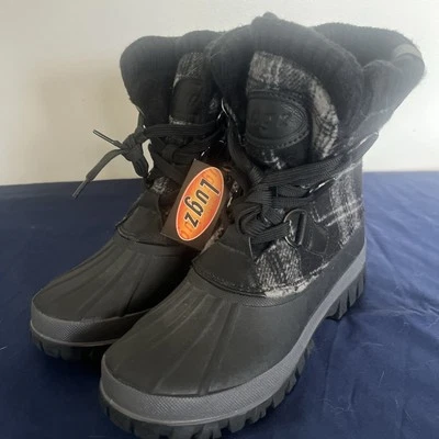 Botas de pato Lugz para mujer talla 7M negras a cuadros con cordones Foto 1 de 4