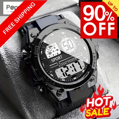 Hombre Mujer’s Reloj Deportivo Esfera Grande LED Digital Alarma Exterior Impermeable Regalo Foto 1 de 4