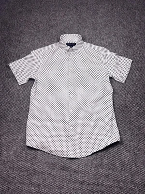 Mizzen+Main Shirt Mens Small White Green Leeward Trim Fit Short Sleeve Pattern - Image 1 of 4