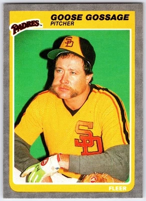 1985 Fleer #33 - Goose Gossage San Diego Padres (NM) *HGCARDS* - Image 1 of 2