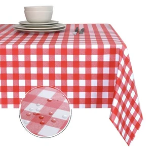 100% Waterproof PVC Table Cloth, Oil-Proof Spill-Proof Vinyl Rectangle Tablec... - Picture 1 of 9