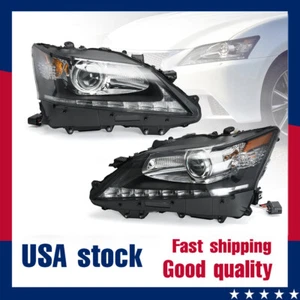 HID w/o AFS LED DRL Projector Headlight L + R For 2013-2015 Lexus GS350 GS450h - Picture 1 of 16