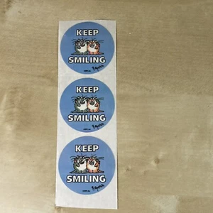 Vintage Sticker Sandra Boynton 2” Keep Smiling Cats ! Three Stickers - Picture 1 of 3