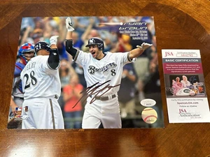 MLB Baseball Ryan Braun Milwaukee Brewers Signed 8x10 Photograph- JSA COA - Picture 1 of 2