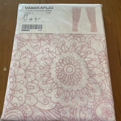 IKEA VANSKAPLIG Caleidoscopio Rosa Blanco Transparente Cortinas Paneles y Corbatas Nuevo Foto 1 de 4