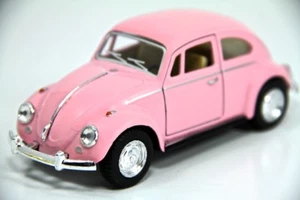 5" Kinsmart 1967 VW Volkswagen Beetle Diecast Model Toy Car 1:32 Pastel Pink - Picture 1 of 4