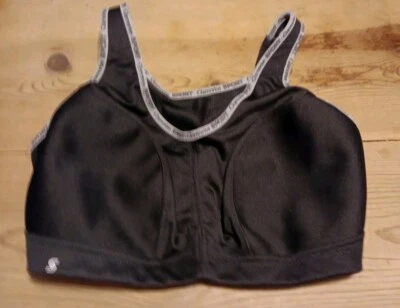 Glamorise 1066 Women 36DD No Bounce Camisole Sports Bra Wirefree Black Gray NWOT - Image 1 of 4