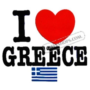 I Love Greece with Flag Tshirt - Picture 1 of 1