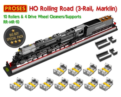 SPECIAL BIG BOY SET HO SCALE 3-RAIL (for MARKLIN) ROLLING ROAD W/WHEEL CLEANING - Image 1 of 4