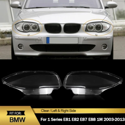 2x Headlight Lens Cover Clear Shell For BMW 1 Series E81 E82 E87 E88 1M 2003-13 Foto 1 de 4