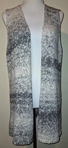 Maglione smanicato Chico's No TG donna bianco e nero marmorizzato gilet maglia aperto - Foto 1 di 15