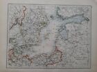 1912 MAP - BALTIC SEA PRUSSIA DENMARK SCHLESWIG HOLSTEIN GOTHLAND