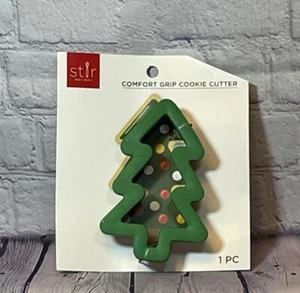 Cortador de galletas STIR verde árbol de Navidad acolchado cómodo agarre confort 4,75" NUEVO - Imagen 1 de 1